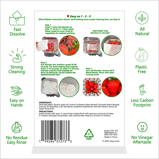 Fast Fresh Fruit & Vegetable Washing Strips - 3 Packs of 60