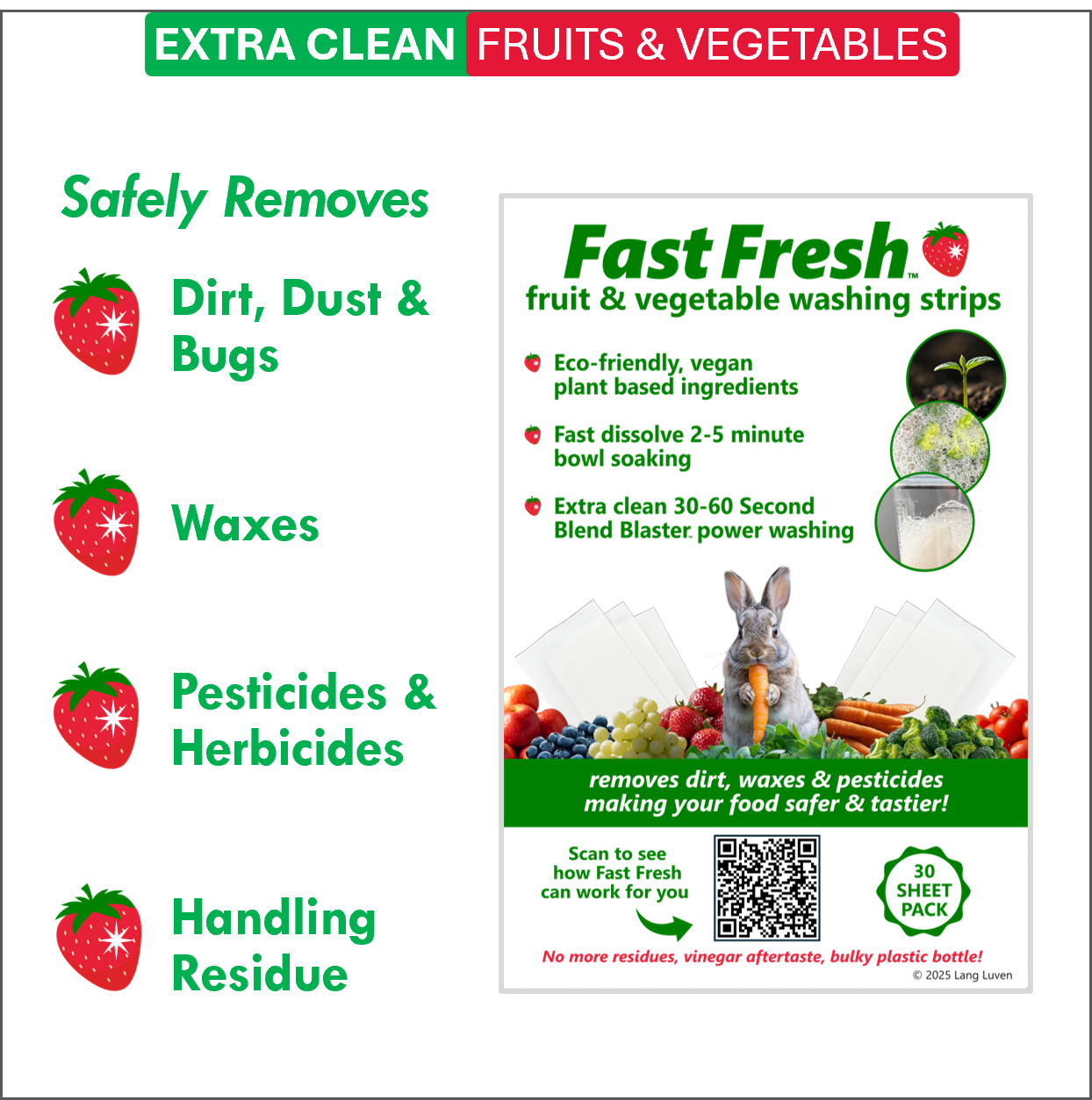 Fast Fresh Fruit & Vegetable Washing Strips